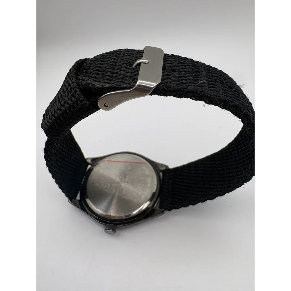 Vintage Military-Style Field Quartz Watch Black Dial | New Battery